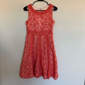 Sundance Catalog Emma Coral Coral Lace Dress Mini A-frame Spring Summer Formal 2
